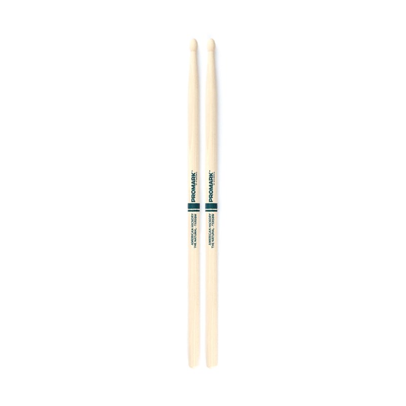 Promark TXR5BW American Hickory 5B Natural Drumsticks - Wood Tip